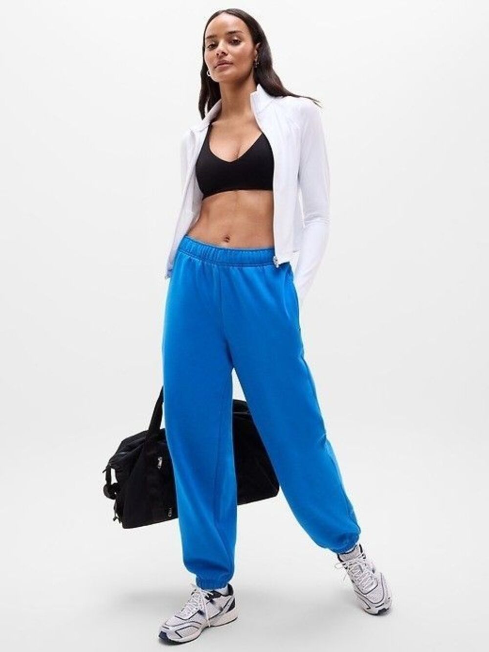 Athleta Size ST Small Tall Forever Fleece High Rise Jogger Breaker Blue #891669